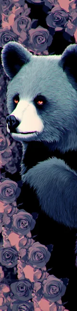 Free bear bookmarks for adults featuring a bear looking over a floral hedge